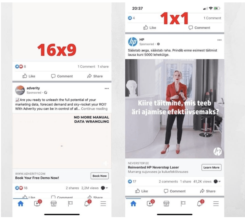 Which aspect ratio is best Facebook Ads