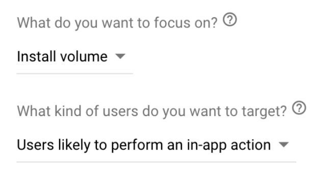 Users likely to perform an in-app action